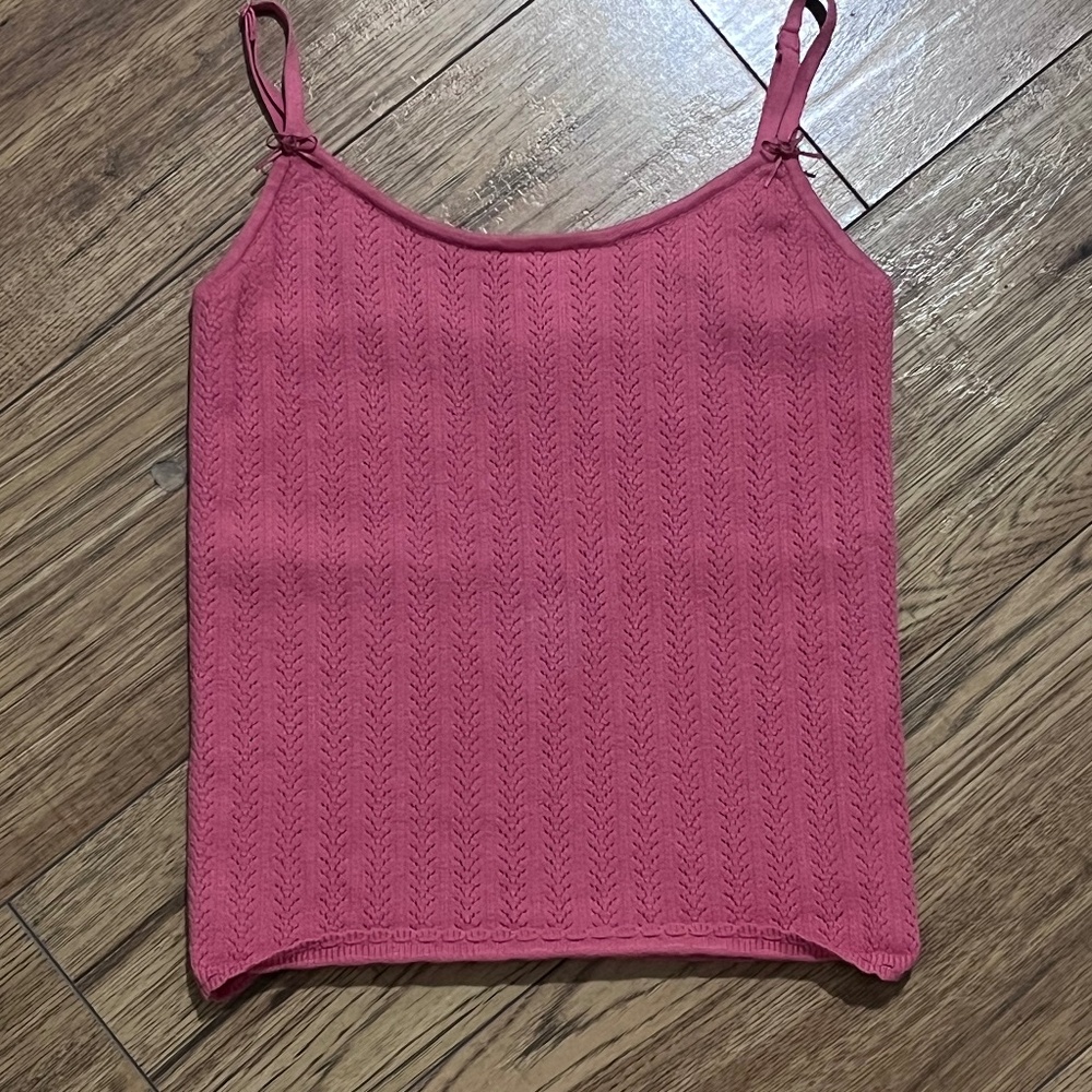 Aritzia Wilfred pink knit tank